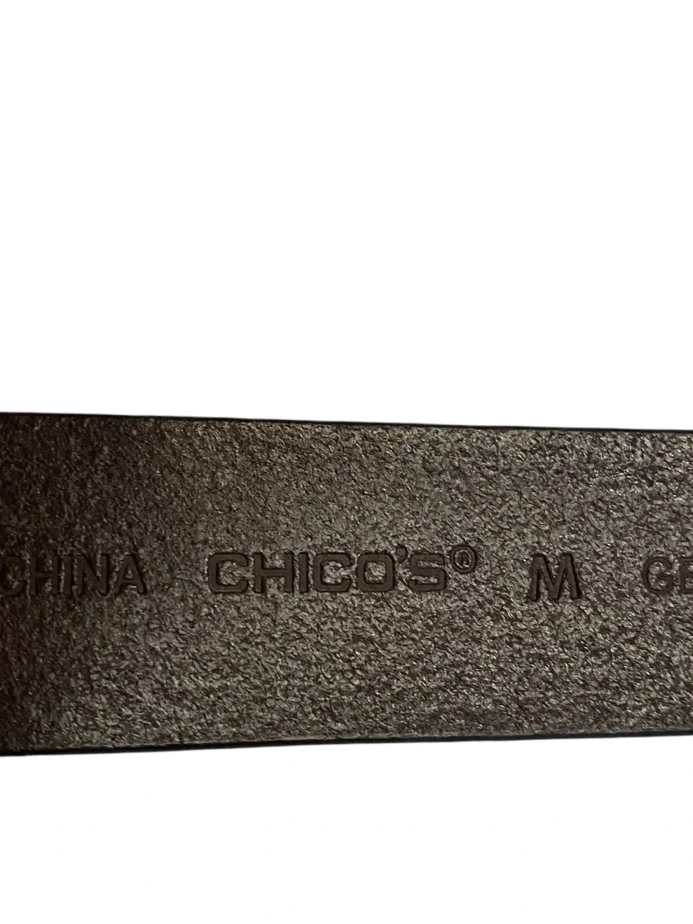 Chico's Leather Brown Medallion Buckle Belt Size M